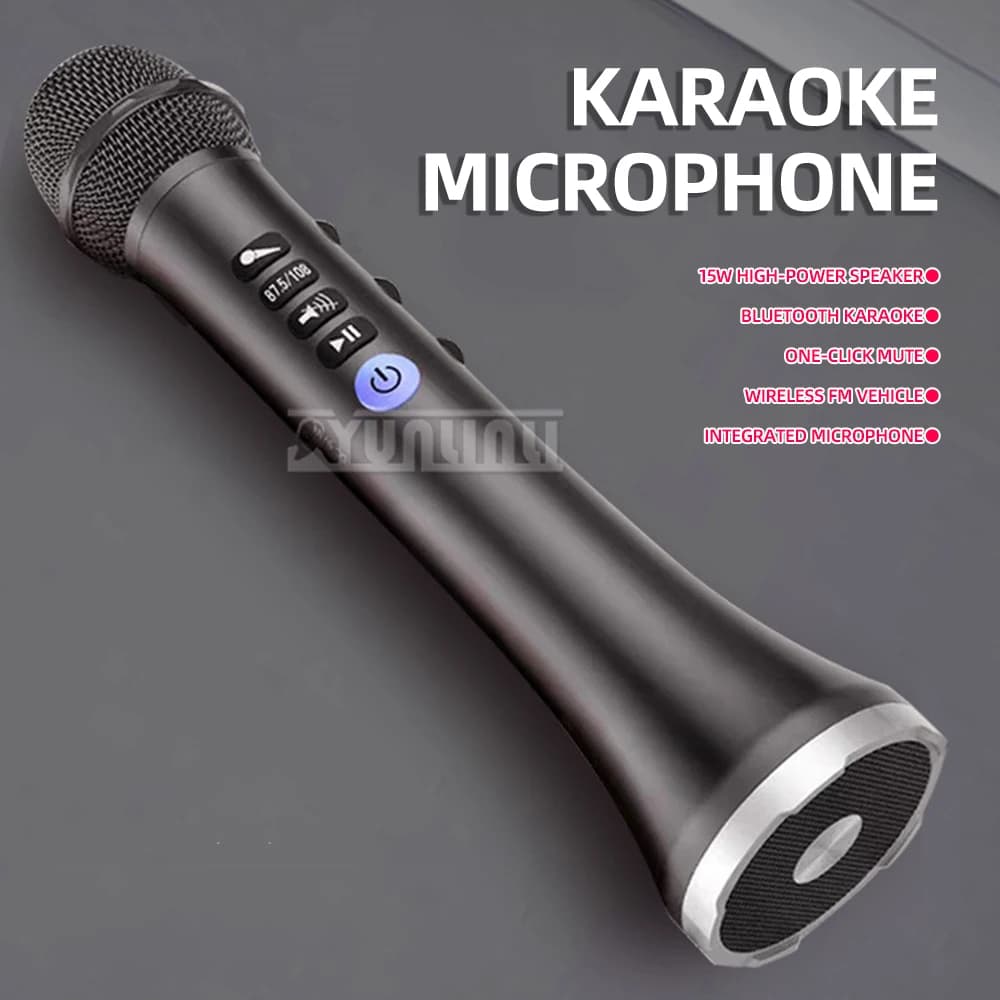 Wireless Bluetooth Karaoke Microphone Portable Home Audio System Mobile Phone Singing Mic with Integrated Sound Quality