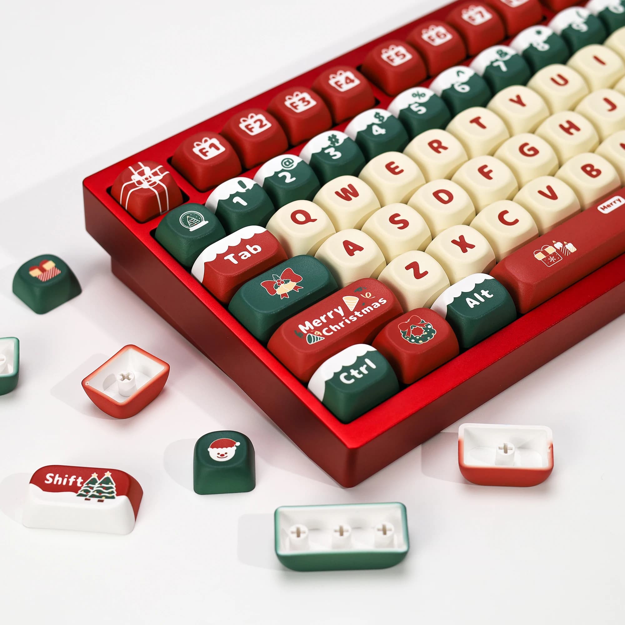 KBDiy Christmas Carnival Keycap Gift KOA Sublimation Profile PBT ISO Copritasti for 60 Wooting Magnetic mechanical keyboard game