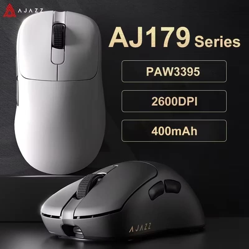 AJAZZ AJ179 PRO PAW3395 Light wired wireless mouse with magnetic charging base Ergonomic macro gaming mouse for laptop PC