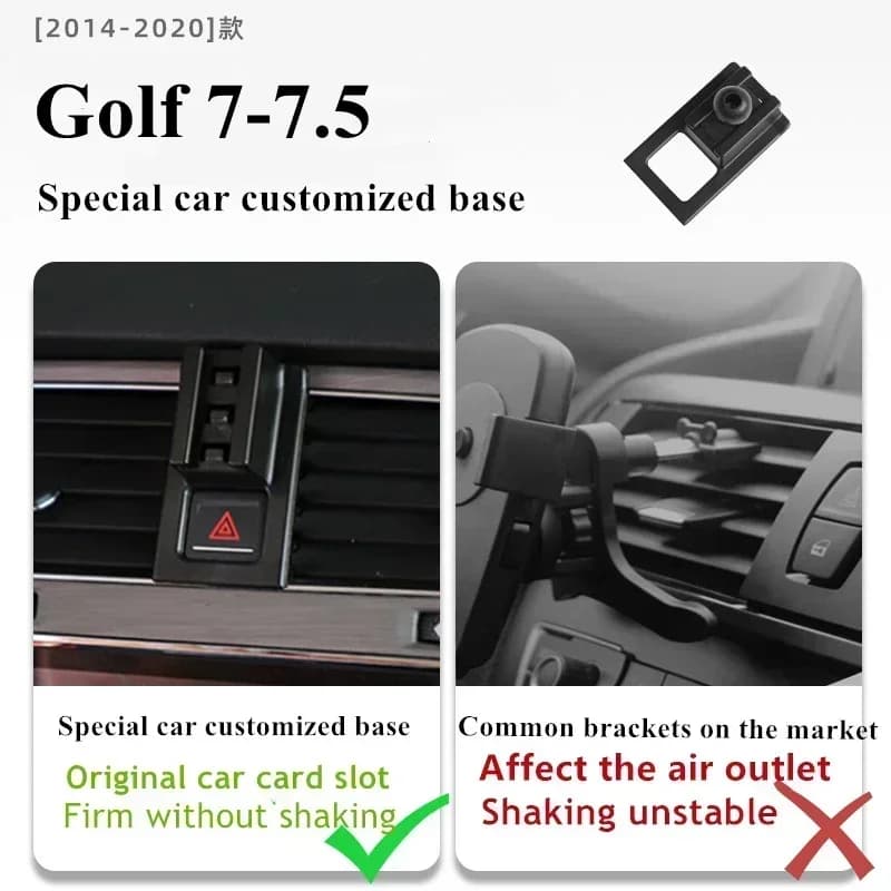 2014-2020 Per Volkswagen VW Golf 7/7.5 Supporto per telefono cellulare Caricatore wireless Supporto per auto Staffa di navigazione Supporto GPS 360