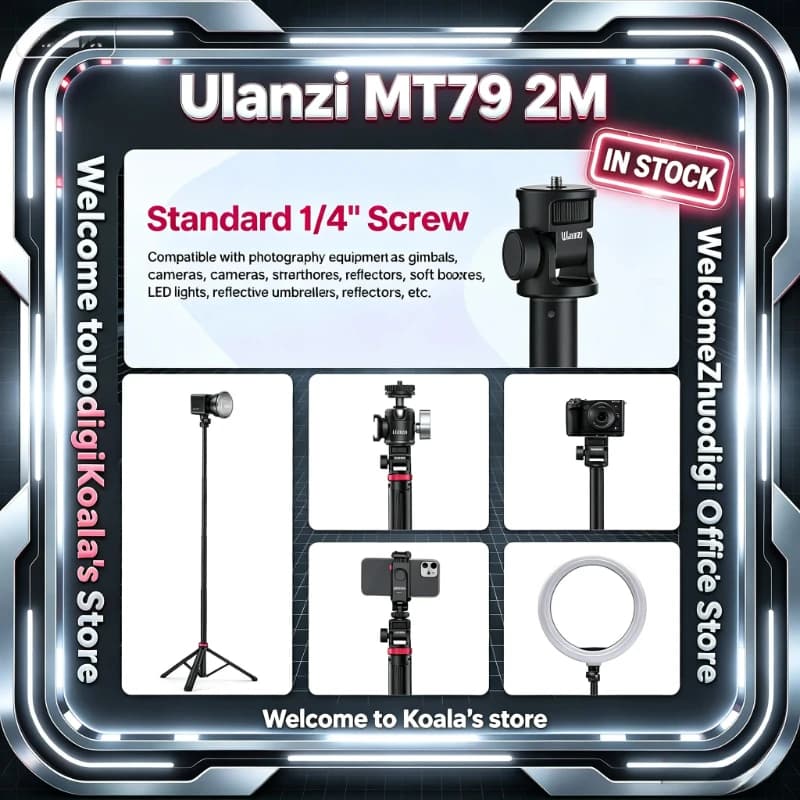 Ulanzi MT79 2M Portable Universal Tripod Aluminum Alloy Lamp Holder Support LT028 Fill Light Lightweight Camera Action Camera