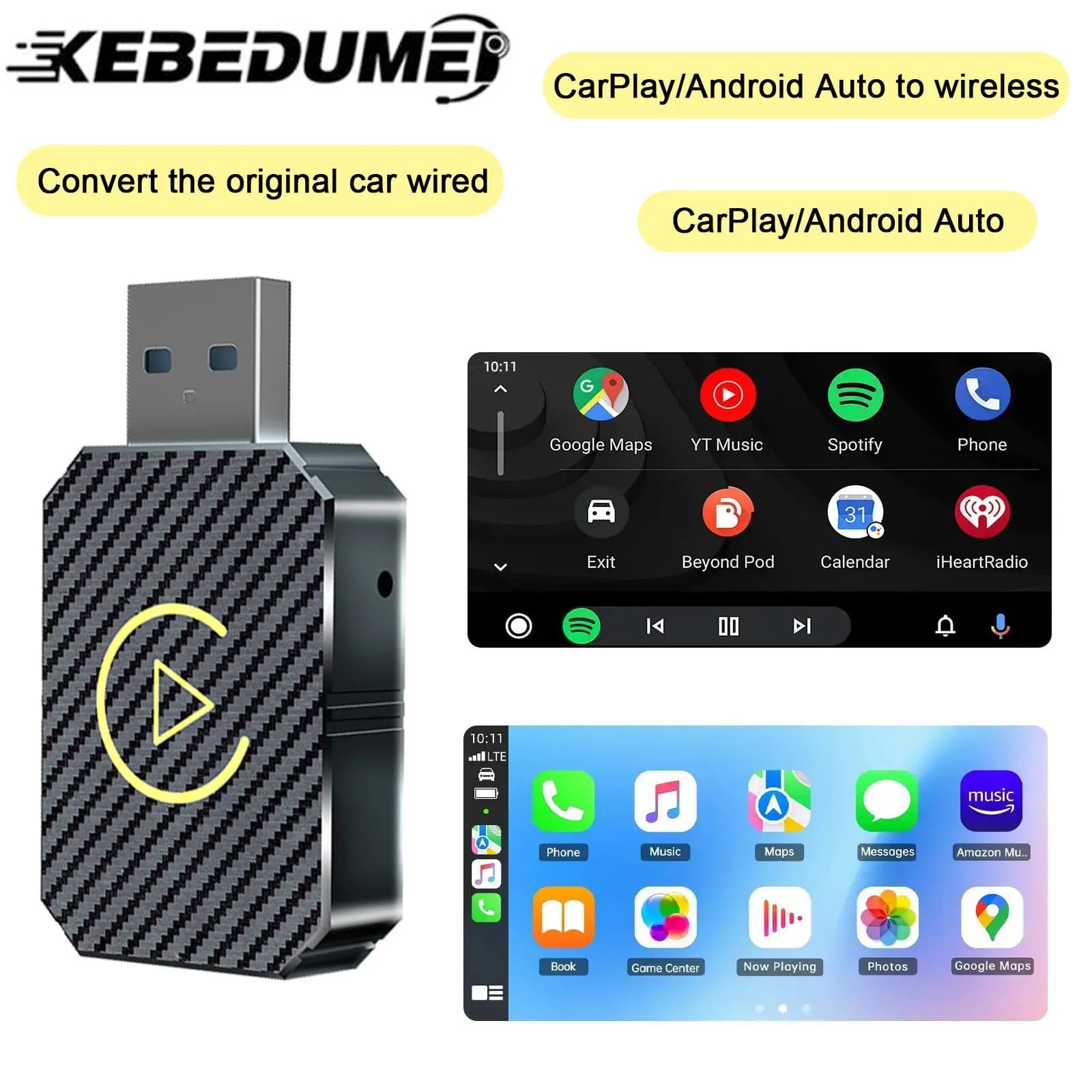 Wireless CarPlay Android Auto Wireless Adapter Smart Mini Box Plug And Play WiFi Quick Connection for Havel Kia Volvo Audi MG VW