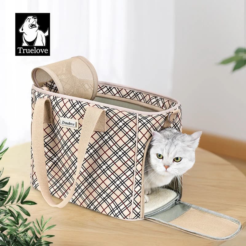 Truelove Borsa pieghevole portatile traspirante per animali domestici Borse da trasporto per cani e gatti Borse da viaggio per animali domestici in uscita Borsa per gatti Cerniere di sicurezza