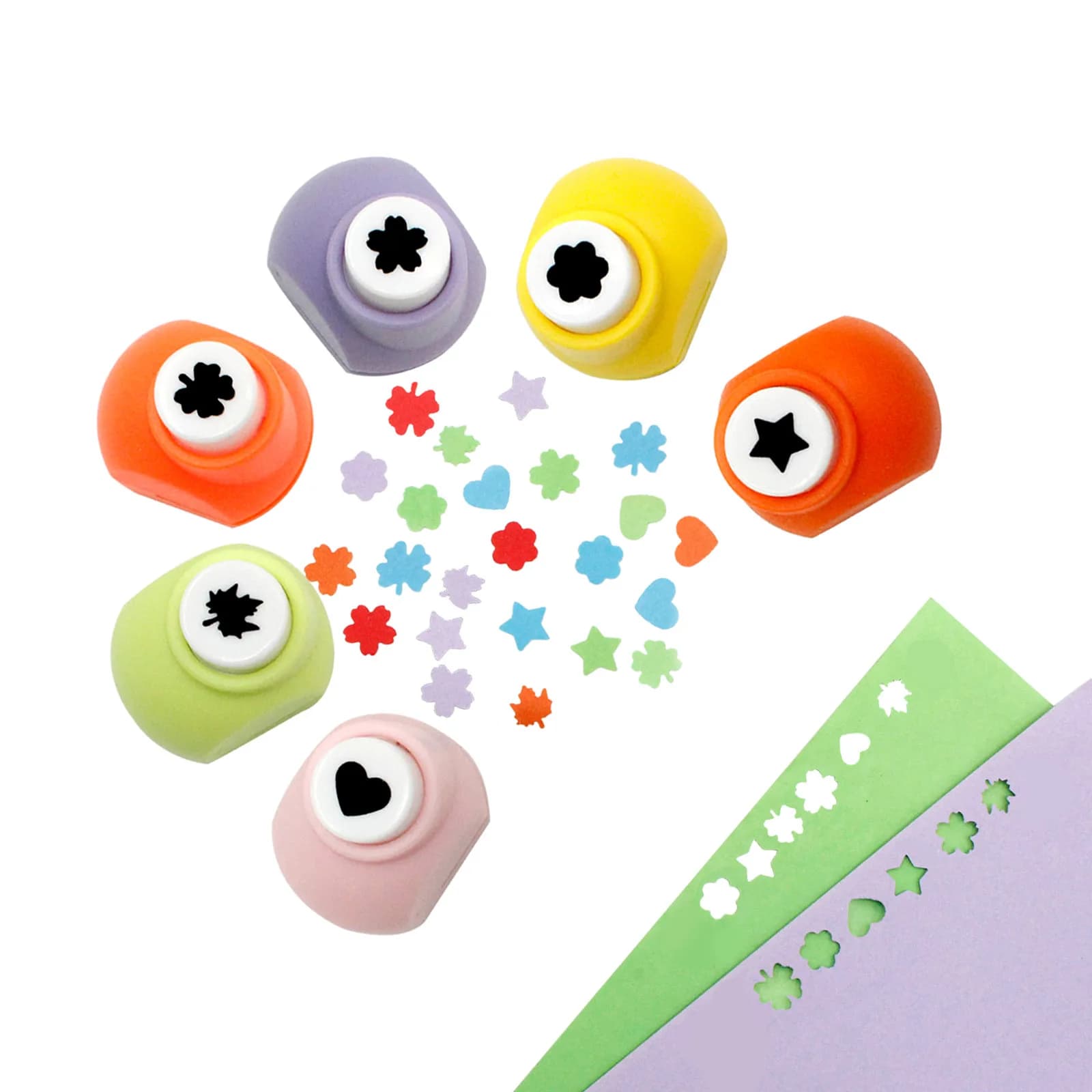 Set di 6 Taglierine per Carta per Lavori Artigianali, Perforatori a Forma di Cerchio e Fiore per Creazione di Biglietti e Scrapbooking Personalizzato