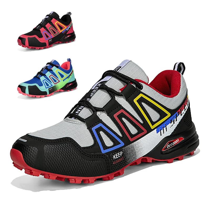 Scarpe da trekking impermeabili da donna, scarpe da corsa su sentiero, sneakers con lacci, scarpe da trekking antiscivolo, scarpe da viaggio, campeggio e ciclismo
