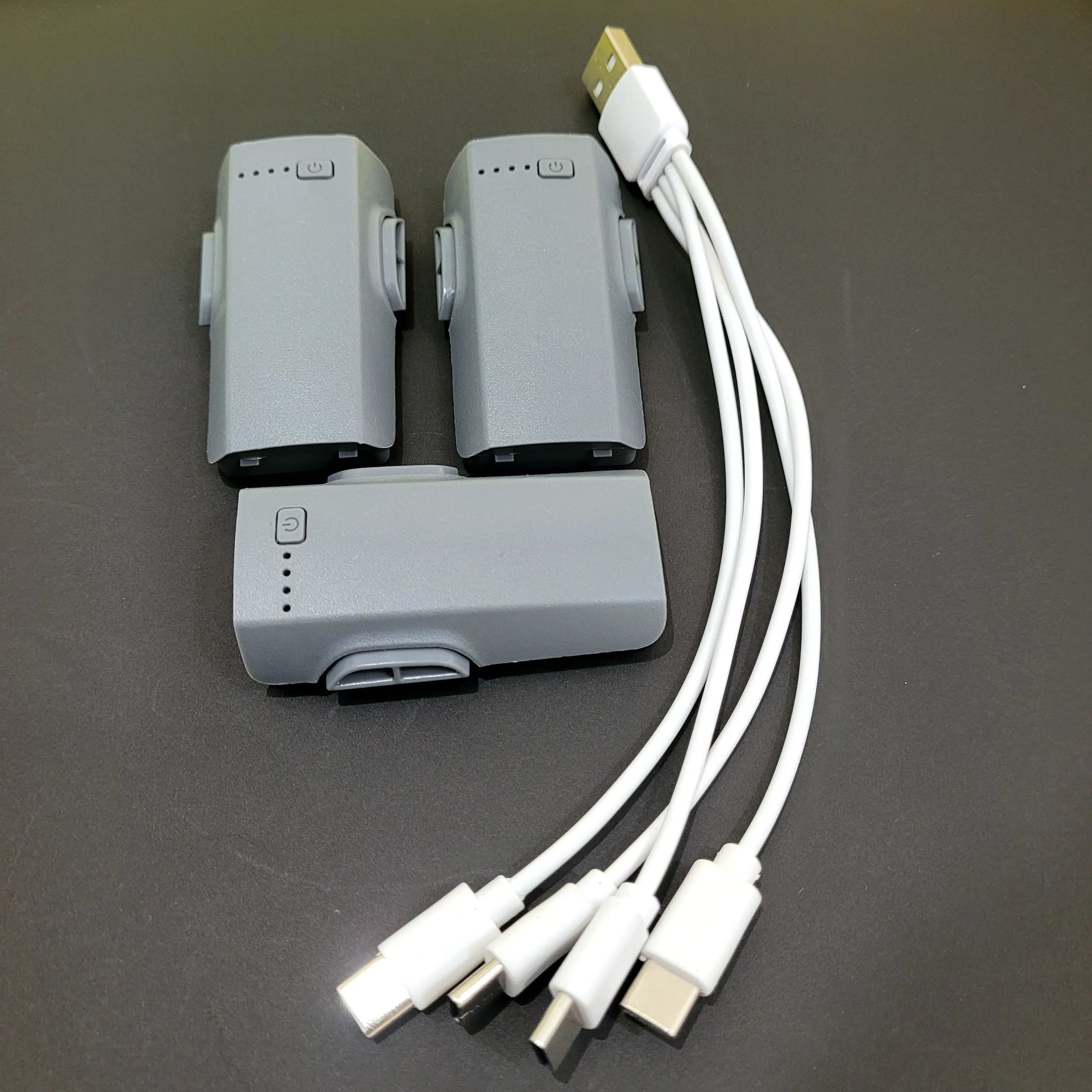 3PCS Battery 3.7V 700mAh with 4in1 USB Charger Cable Spare Part Kit for Z906 Mini Drone Screen RC Quadcopter Battery Accessory