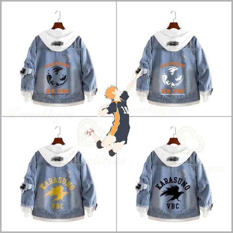 lili 123Anime Haikyuu Jeans Volleyball Junior Cosplay Coat jeans blue Hoodie Man Woman Casual Jacket Kid