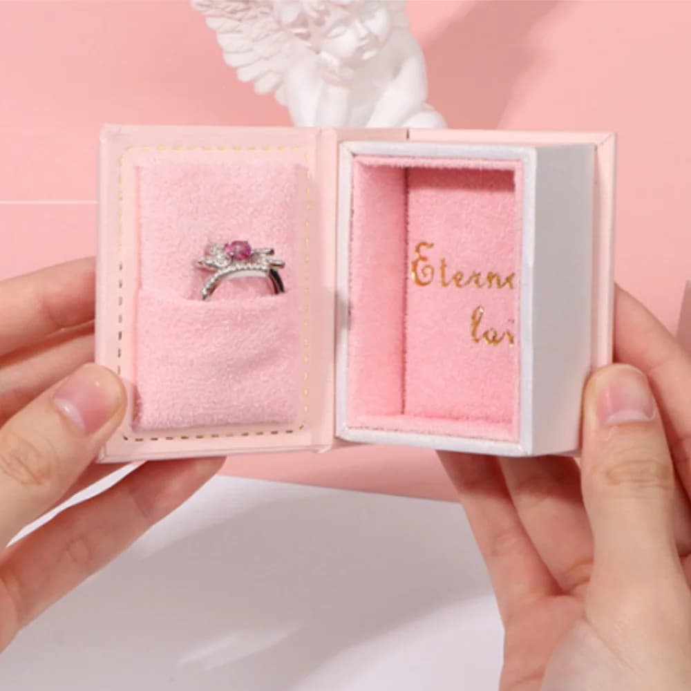 Mini Scatola Anello a Conchiglia per Proposta di Matrimonio Fidanzamento per Uomo Donna Lusso Portagioielli Scatola Regalo