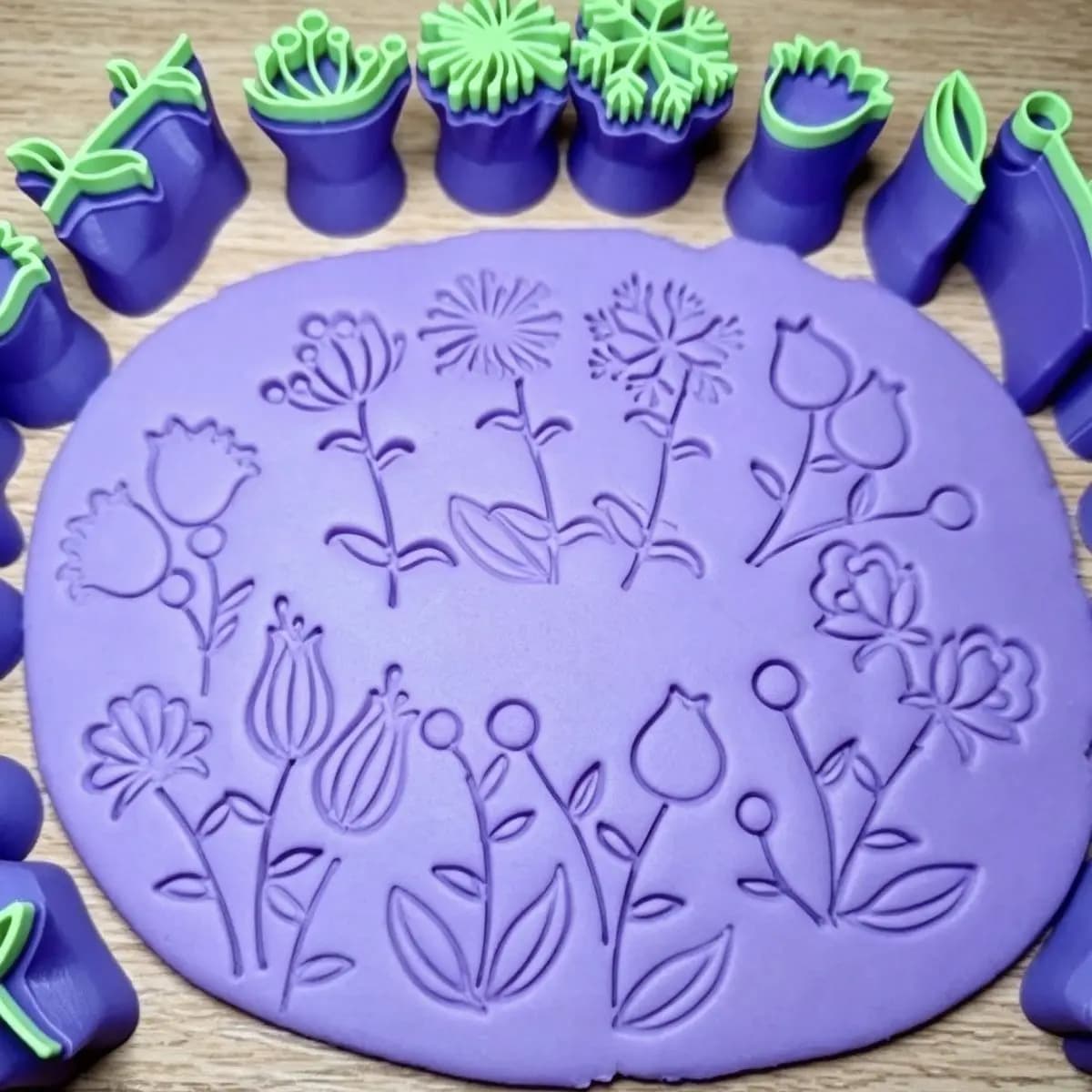 New Multiple Shapes Flower Leaf Clay Stamp Set Plastic Pottery DIY Embossing Stamps For Playdough Polymer Clay Handmade Craft