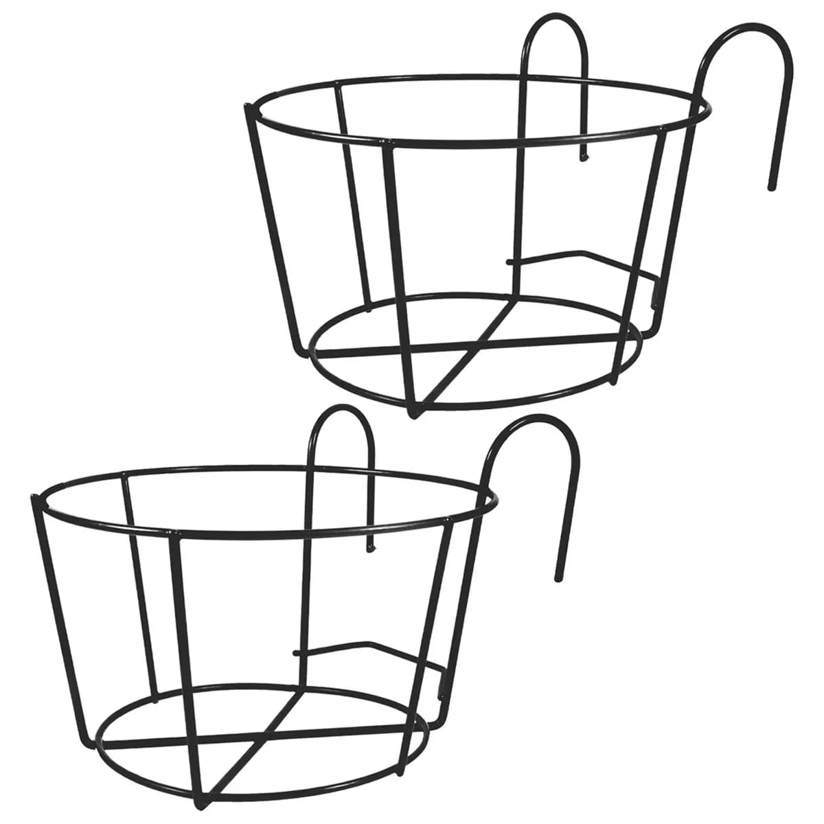 2 Pieces Support for Iron Hanging Jar, Balcony and Garden Wall Mount, Black Wall shelf XL, Planter support
