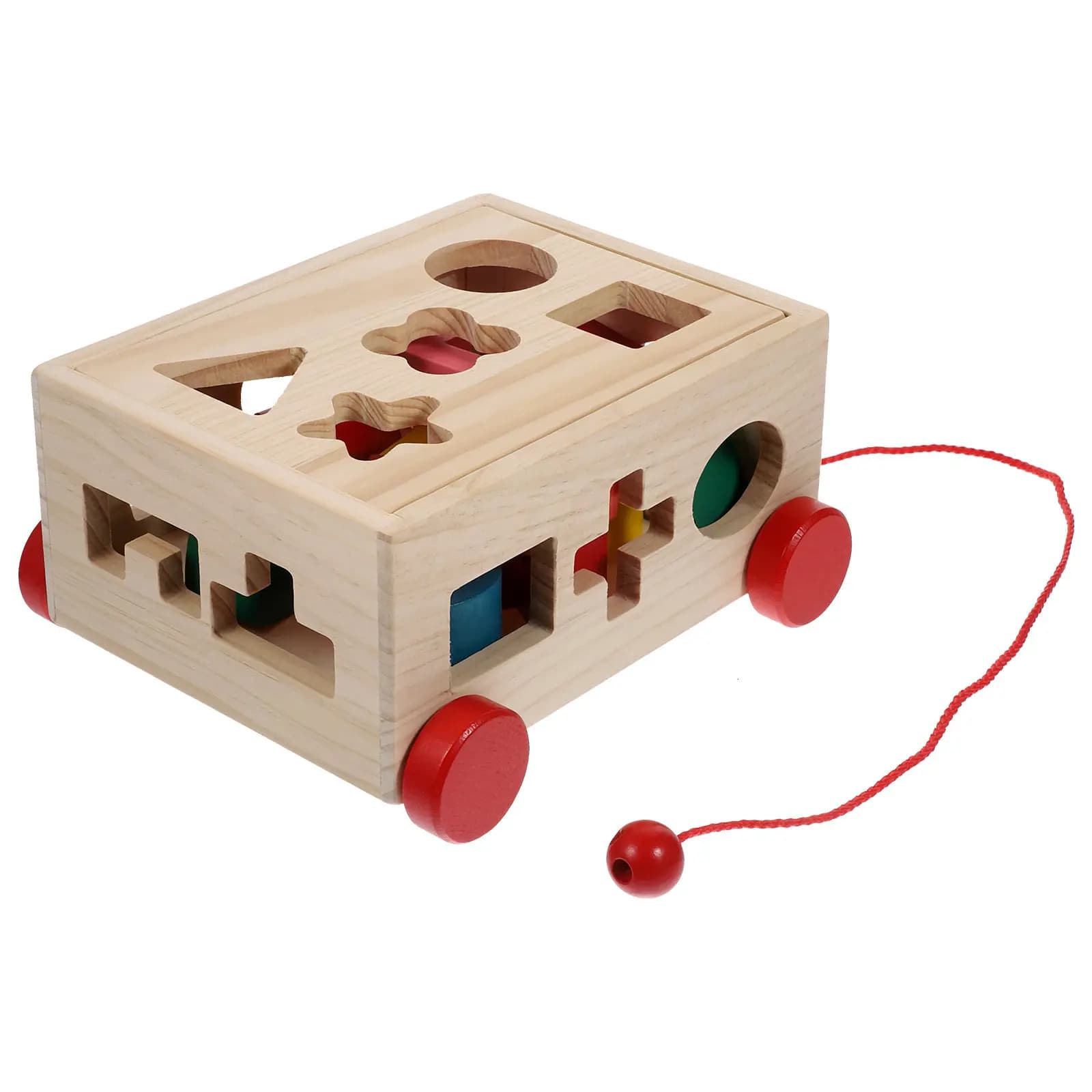 Set di Blocchi Geometrici in Legno per l'Apprendimento Intelligente, Forme Naturali per Bambini, Gioco Educativo Colorato