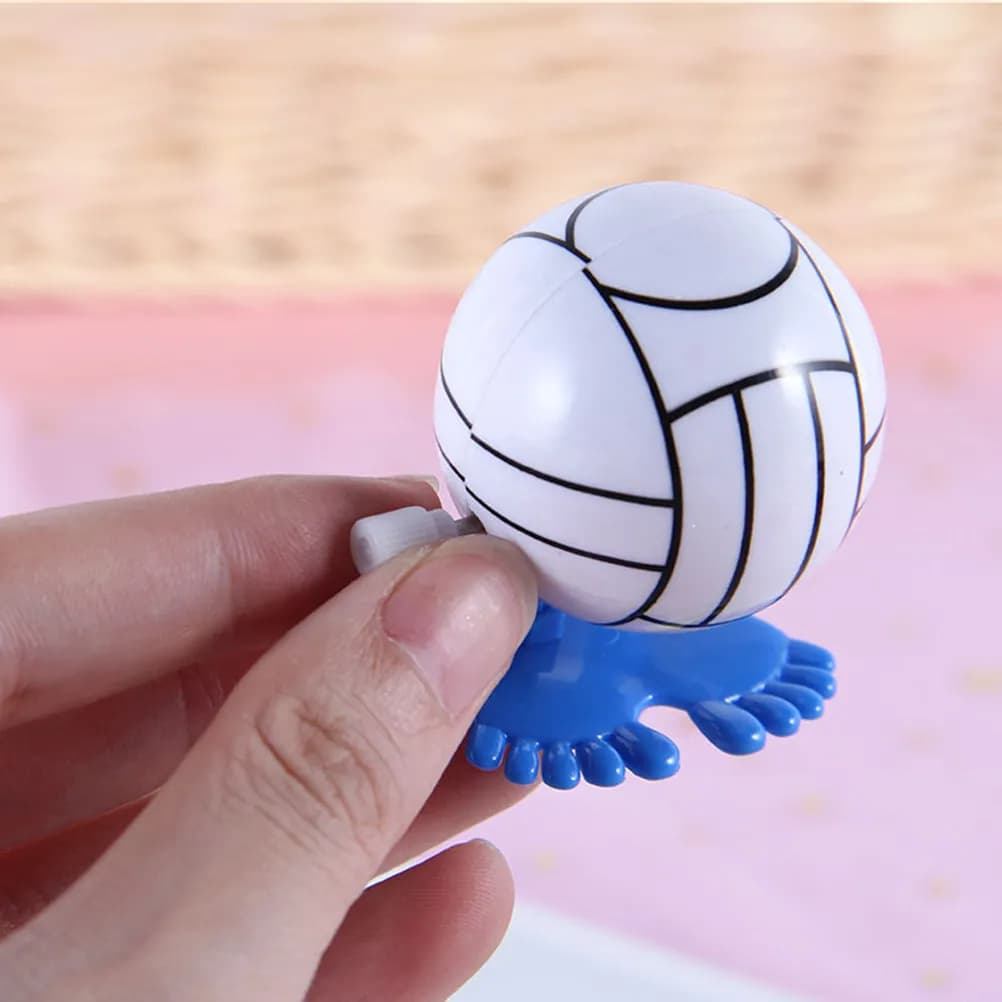 4Pcs Wind Up Volleyball Clockwork Jumping Kids Play Set Compact Colorful Educational Portable Fun Wind Up Toys