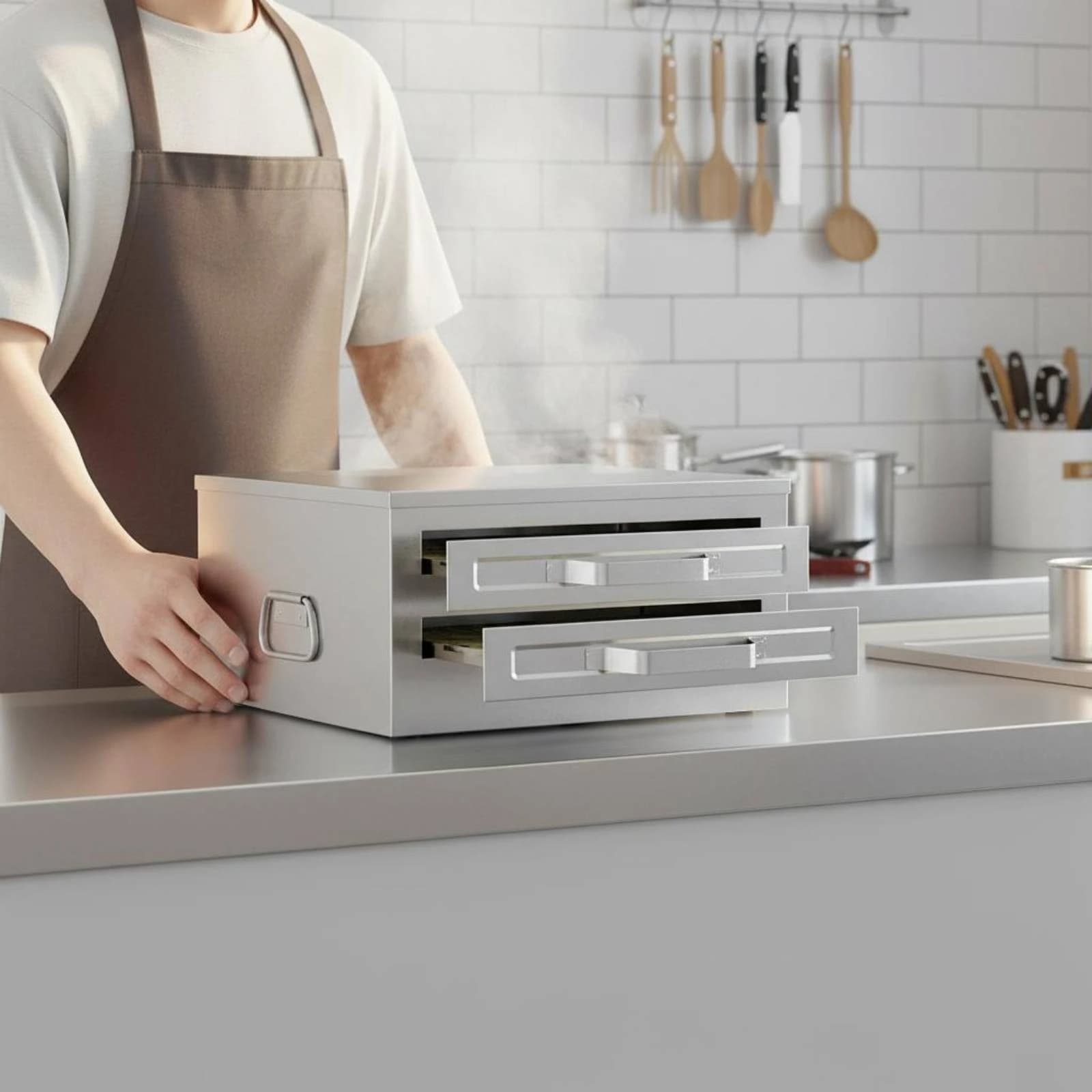 Double Layer Rice Pasta Machine Fast Heating Electric Rice Pasta Steamer Vermicelli Roll Steamer Easy to Clean
