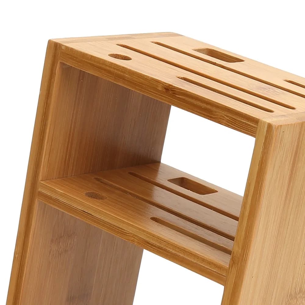 Wood Knife Holder Hollow Ventilation Wooden Color Inclined Knife Holder Durable Universal Design Kitchen Knife Storage