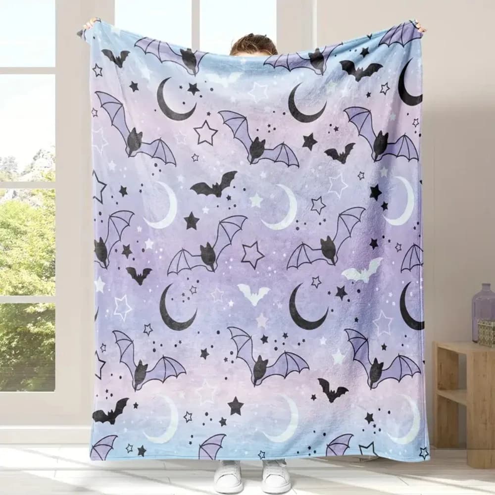 Coperta di copertura in flanella di velluto per camera da letto in poliestere stampato digitale fantasma di cartone animato di Halloween Coperte morbide per divani in pile per letti