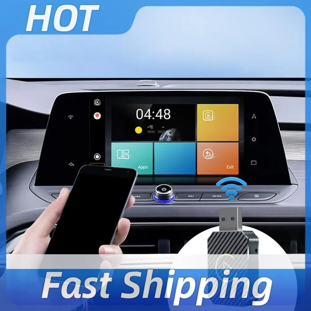 Adattatore Wireless CarPlay Android Auto Plug&Play, Box AI Intelligente, Dongle BT Wireless per Auto con CarPlay/Android Auto Cablato OEM