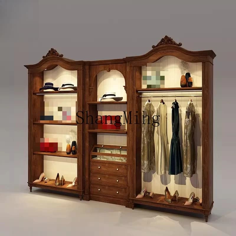 ZYY espositore medievale in legno massello semplice espositore per borse per scarpe vetrine per negozi di abbigliamento
