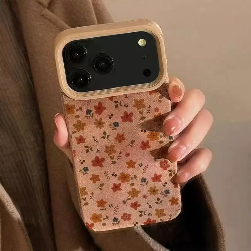 Faux leather phone case with smart floral pattern for iPhone 17 iPhone 16 Pro Max XS X XR 15 13 12 14 11 16 Plus 17 Air Cover