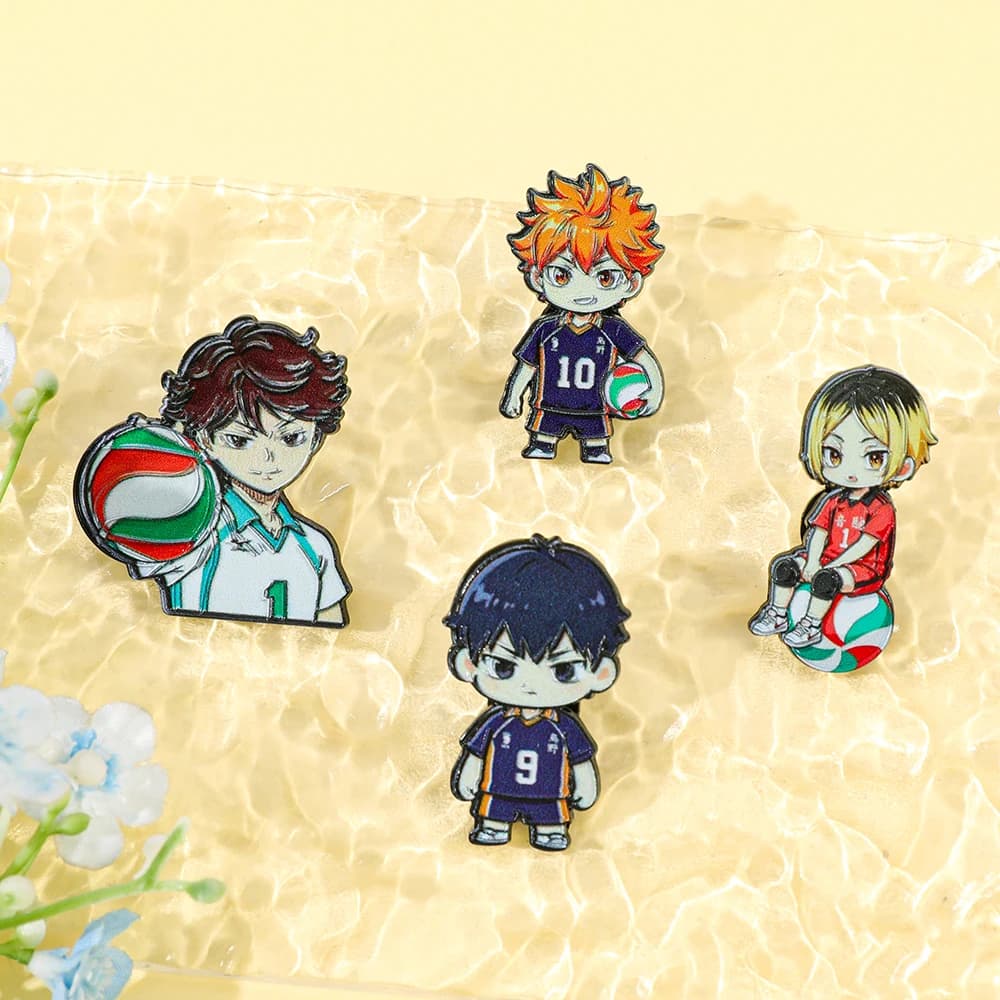 Cartoon Volleyball Sport Theme Enamel Cute Q‑Version Athlete Character Brooches Alloy Badges for Backpack Clothing Decor Gift
