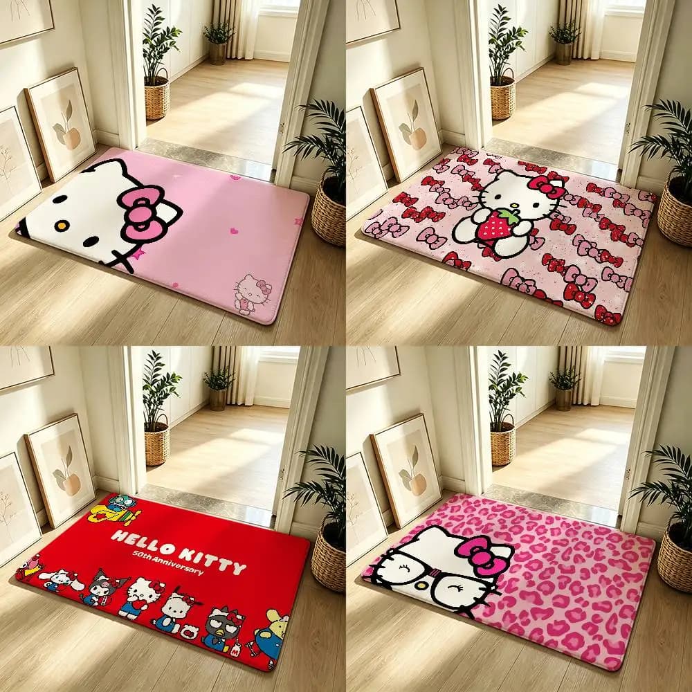 H-hellos-k-kittys Cute Carpet Bathroom Anti-slip Mat Door Mat Home Decoration Mat Entrance Door Mat Scratch-resistant Door Mat