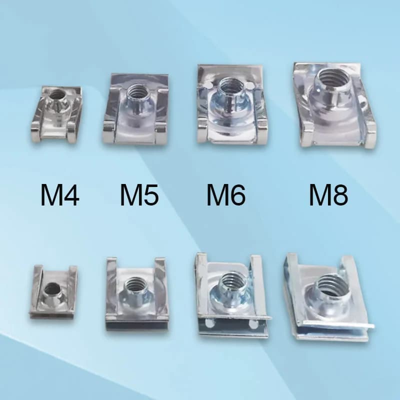 10pcs U Type Clips M4 M5 M6 M8 Thread 8mm 5mm 6mm 4mm Reed Nuts for Car Motorcycle Scooter ATV Moped