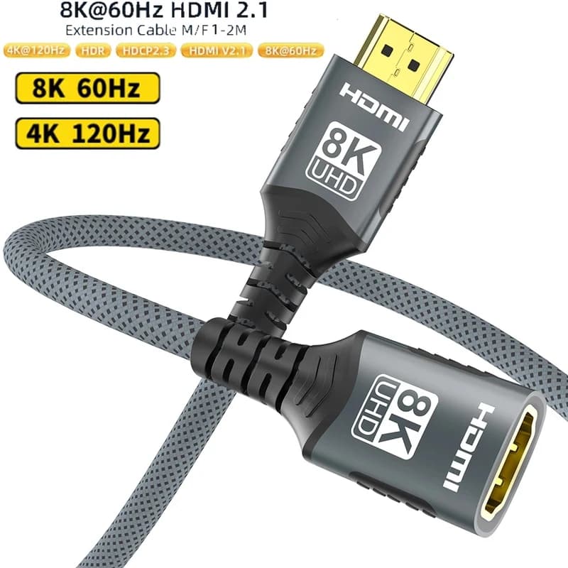 Cavo di Prolunga HDMI 2.1 8K, Cavo HDMI 2.1 Maschio-Femmina, Estensione 8K@60Hz 4K@120Hz per HDTV PS5 Xbox HDR Video PC Laptop RTX