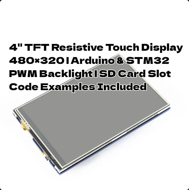 Schermatura touch TFT da 4" per Arduino | Display resistivo 480×320 | ILI9486 e XPT2046 | Interfaccia SPI | Slot per scheda SD | Plug & Play
