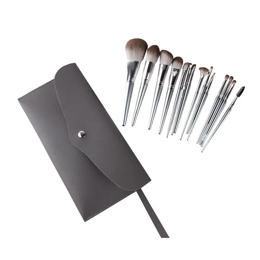Set di 14 Pennelli per Trucco Professionali, Kit Multiuso per Fondotinta e Sfumatura, in Fibra Sintetica per il Viso