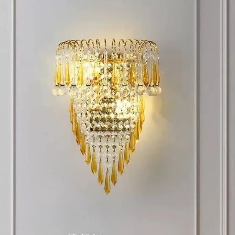 Lampade da parete moderne semplici e creative in cristallo Testa singola Specchio frontale Lampade da parete per camera da letto Soggiorno Sala da pranzo Villa Applique