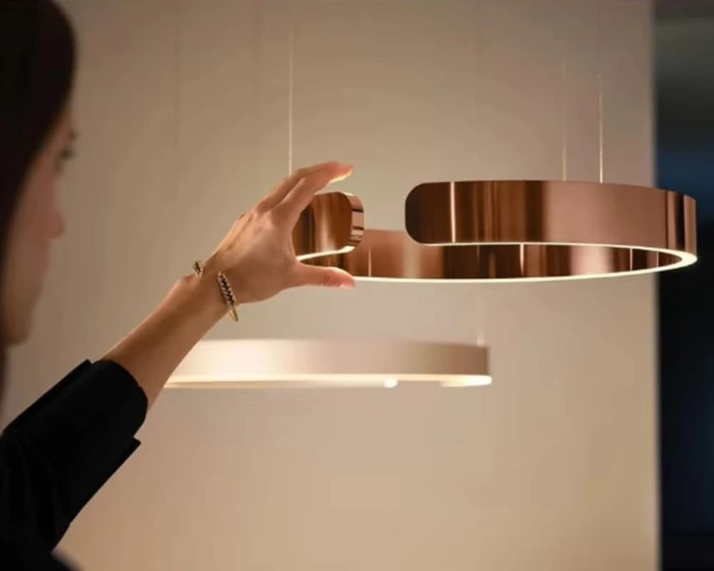 Lampada a sospensione ad anelli dimmerabili Lampadario a soffitto oro/nero per tavolo da pranzo Sala cucina Isola Decorazioni per la casa Apparecchi di illuminazione