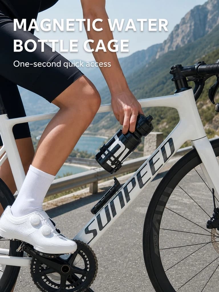 Magnetic Bicycle Water Bottle Cage Quick Release Bike Water Bottle Holder Ultralight Strap-On Cycling Bottle Mount