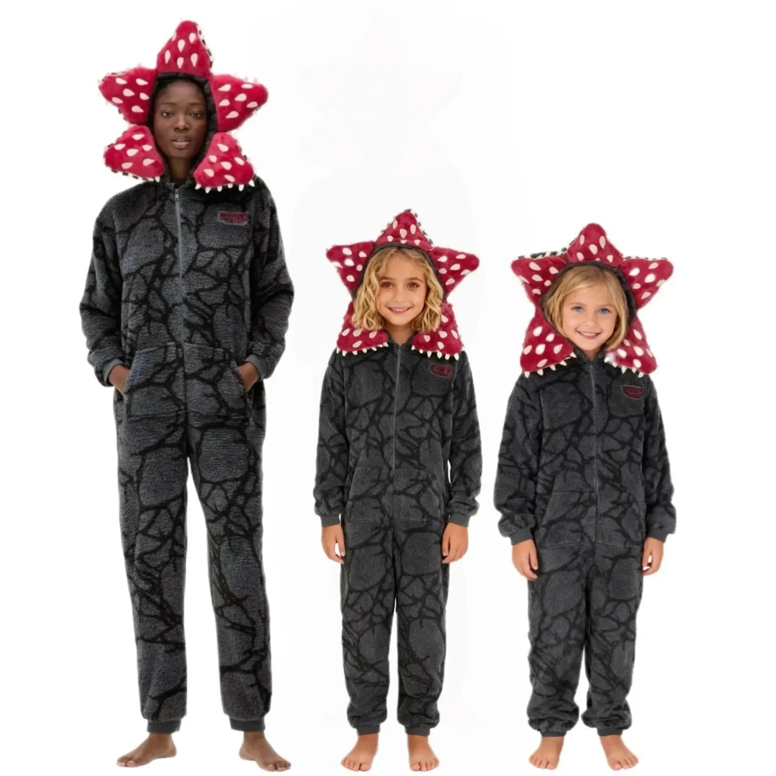 Nuovi Pigiami Natalizi con Design Demogorgon - Tuta per Adulti in Morbido Flanella, Perfetta per Feste Natalizie