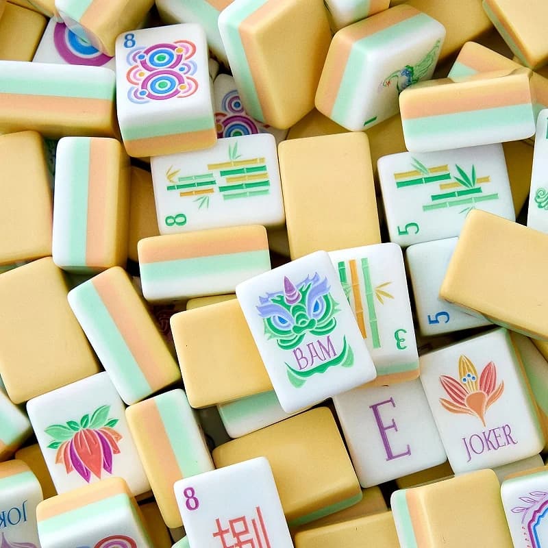 New 4-Layer Acrylic Engraved Mahjong Tiles American Mahjong Set 160 Tiles Mah Jongg Portable Travel Family Party Surprise Gifts