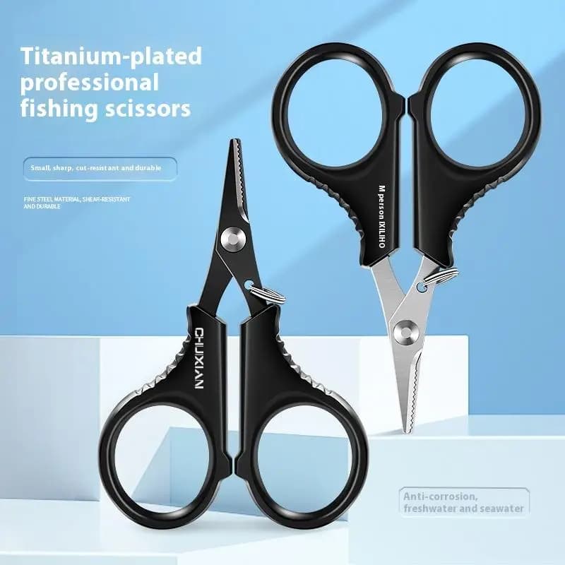 Titanium Coated Stainless Steel Fishing Scissors Pliers For Cutting PE Braid Line Cutter Plies Carp Fishing Tool Accessories