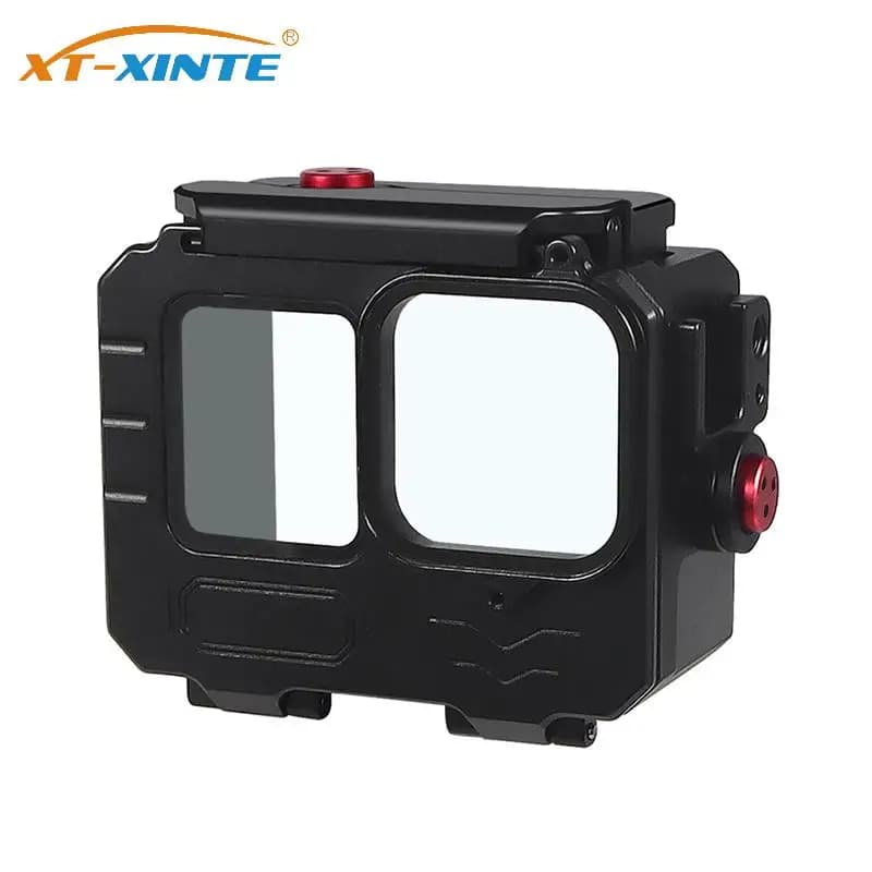 Per GoPro Hero 13 12 11 10 9 80M Custodia impermeabile Gabbia protettiva in lega di alluminio Custodia per immersione per fotocamera sportiva con supporto per slitta fredda