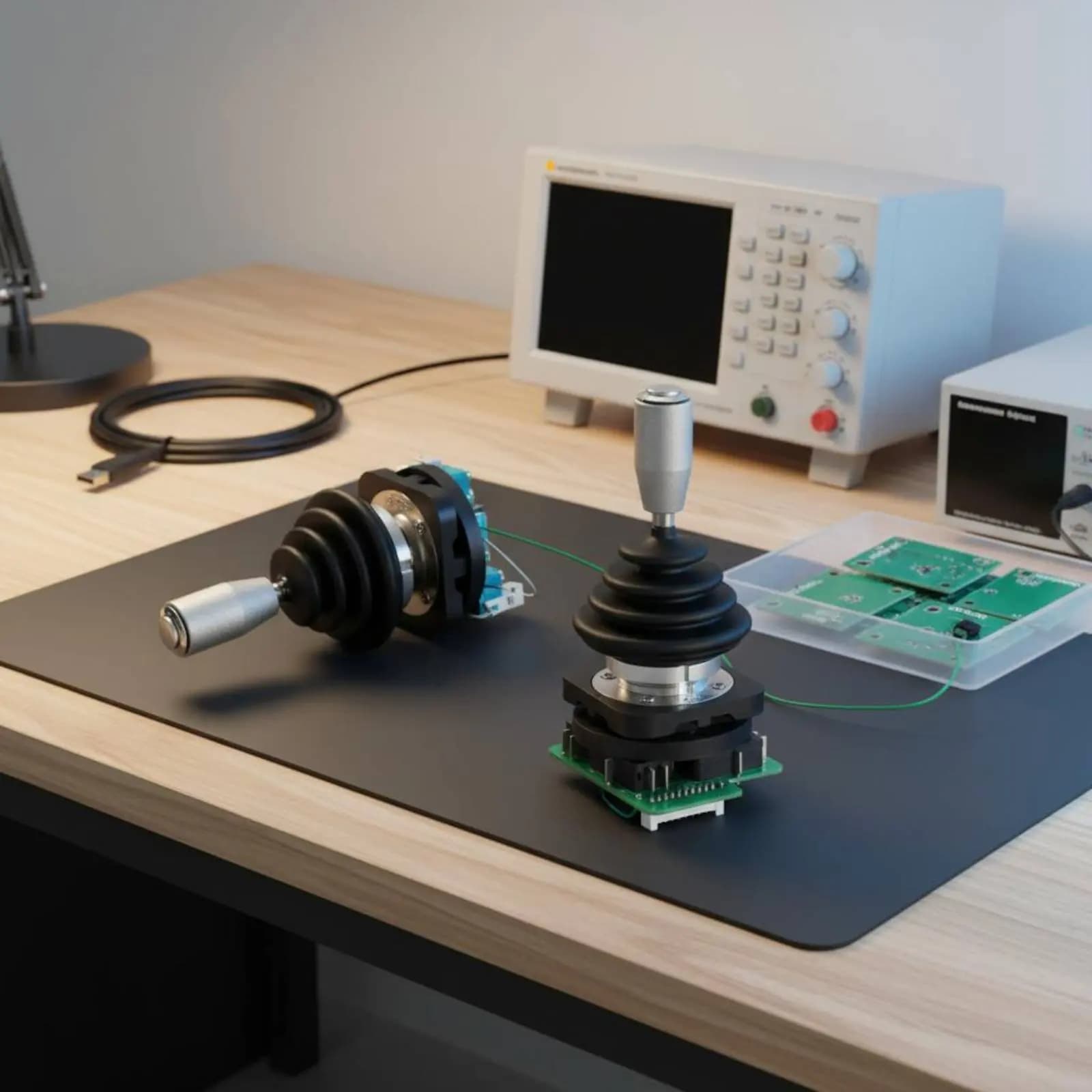 Joystick Professionale 4NO Resistente all'Olio, Controller a 4 Posizioni Momentaneo, Leva di Controllo a Bobina con Reset, Lunga Durata Operativa