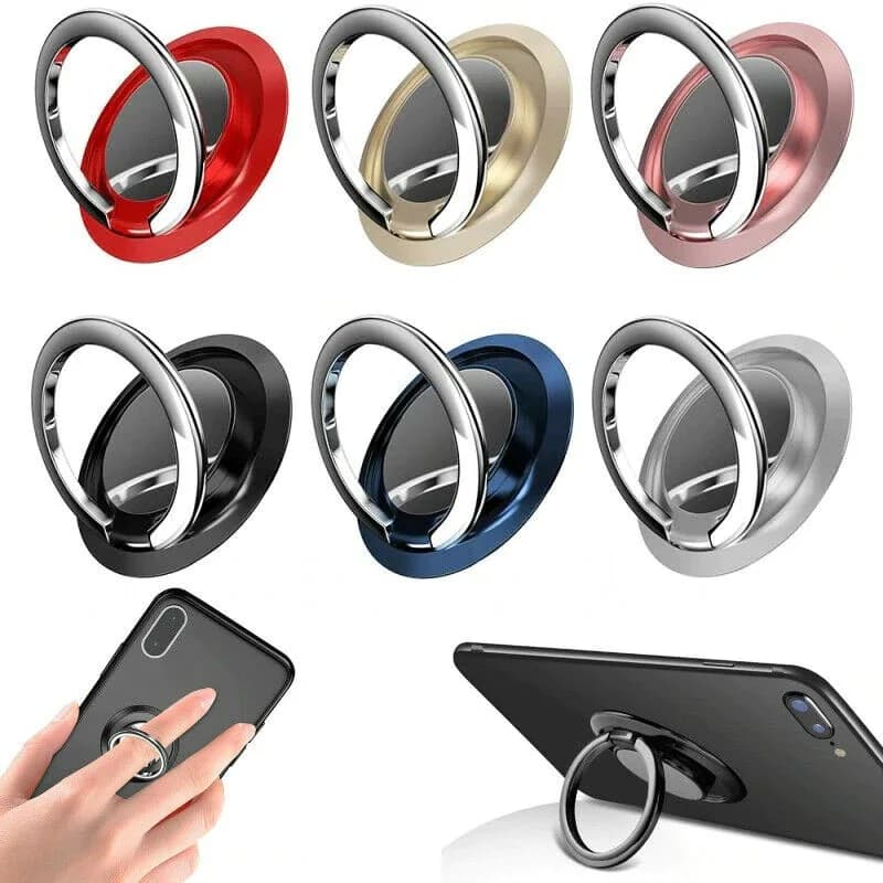 Support for finger ring 360-degree swivel handle for mobile phone Magnetic support for car Rear wall for phone Universal bracket