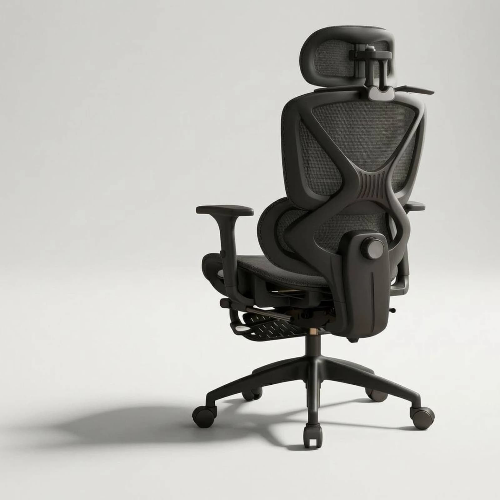 High Back Swivel Chair with Breathable Mesh Padded Armrests Adjustable Headrest Lumbar Support for Modern Work Station