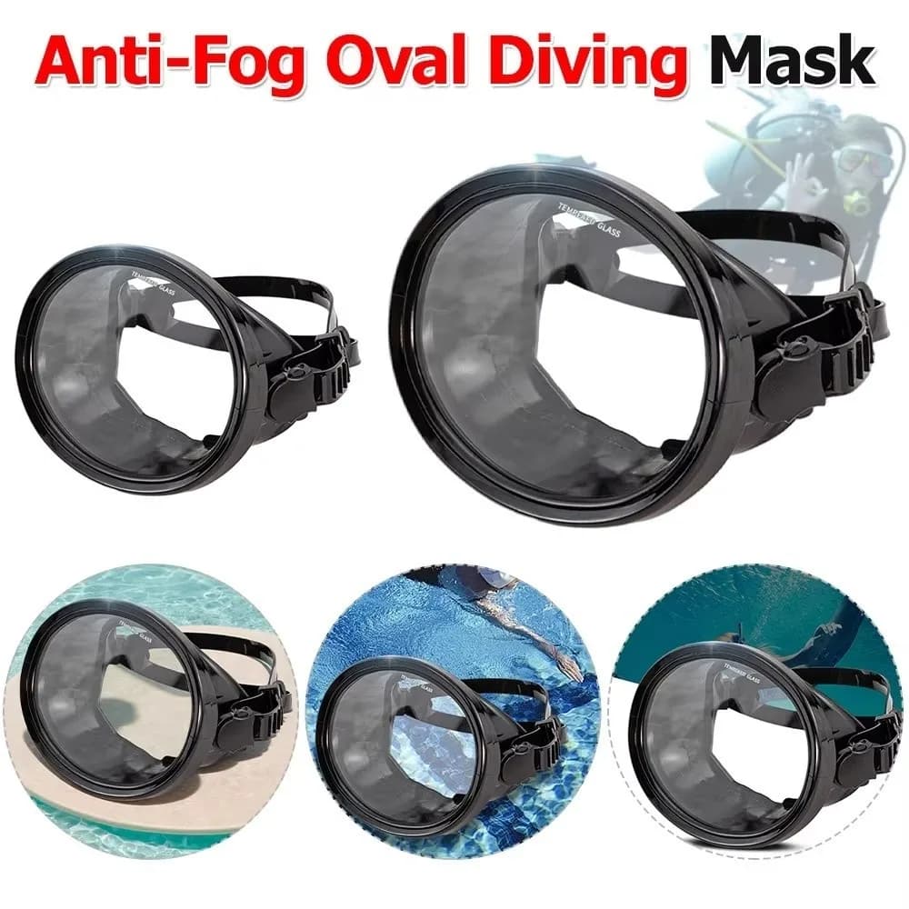 PVC Sub Glasses, Diving Mask with Tempered Glass, Waterproof, Adjustable, Oval Shape, for Snorkeling and Apnea