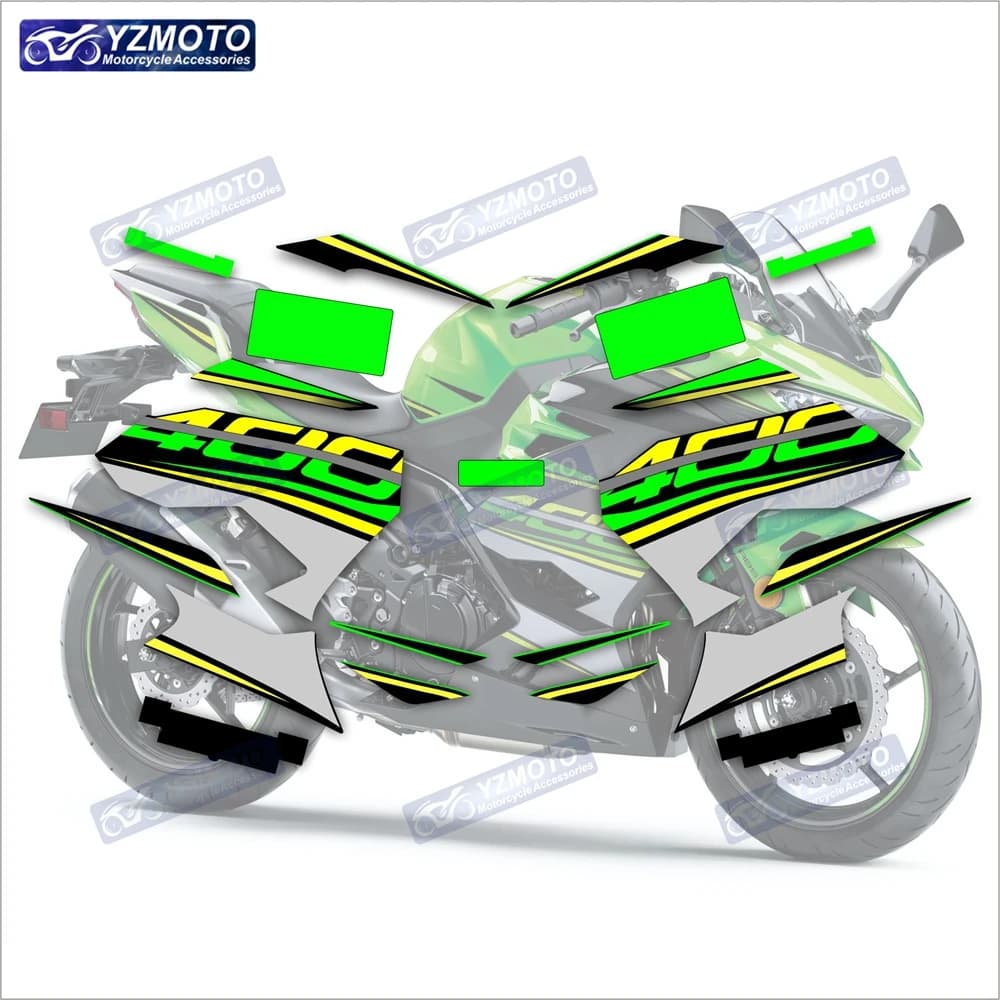 Per Kawasaki NINJA400 Ninja 400 EX400 Moto Corpo Da Corsa Adesivo Carenatura Serbatoio Carburante Motore Logo Decal Parabrezza Adesivi Kit