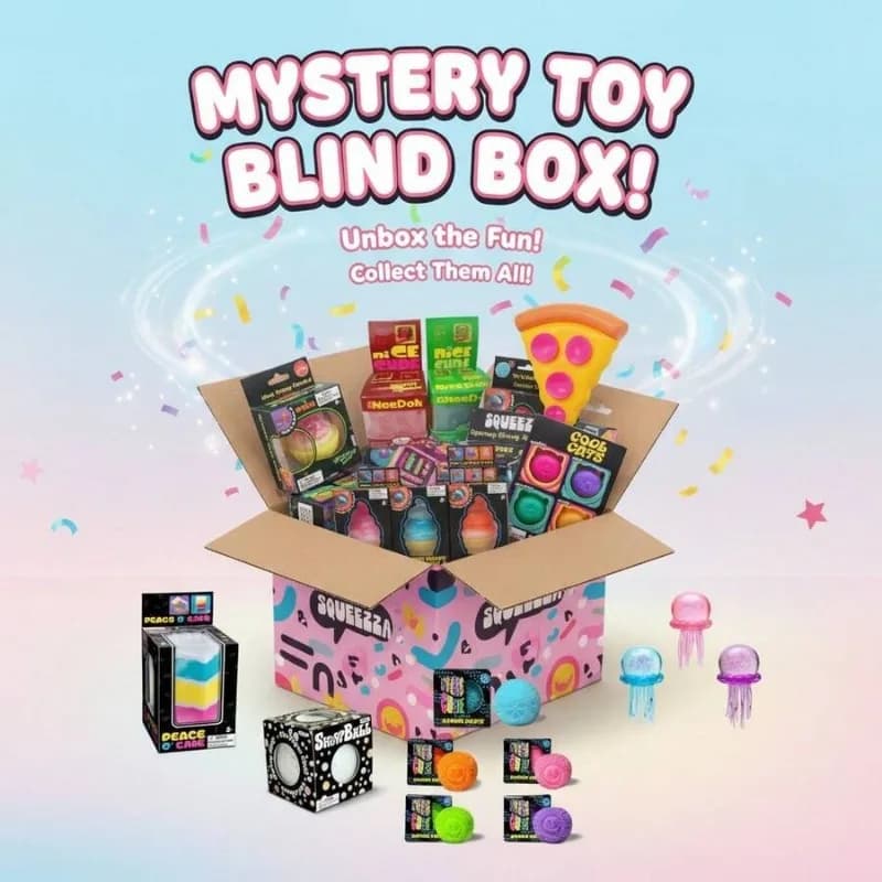 Squishy Blind Box a Tema Cibo e Oceano, Giocattoli Spremibili a Sorpresa Casuale, Set da 1 Pezzo Garantito Portafortuna Antistress