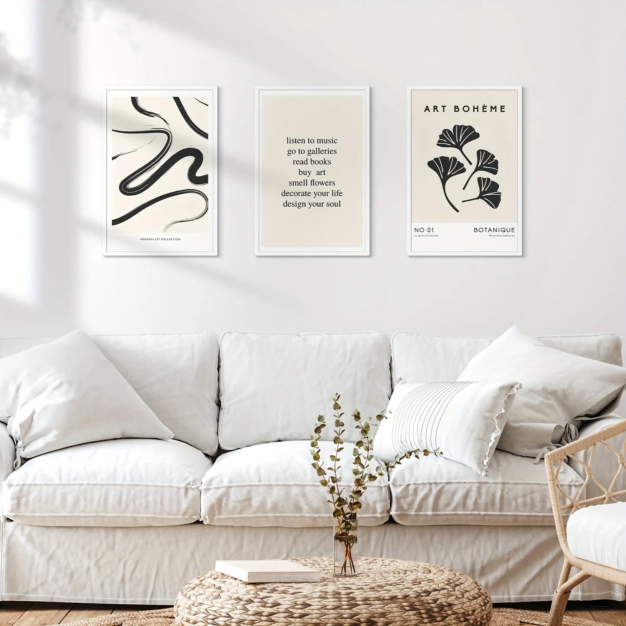 Set di 3 Cornici Bianche 16x24, Cornici Anti-Graffio per Poster 16×24/12×18/16×20/18×24 Pollici per Galleria Fotografica - con Strisce Scorrevoli