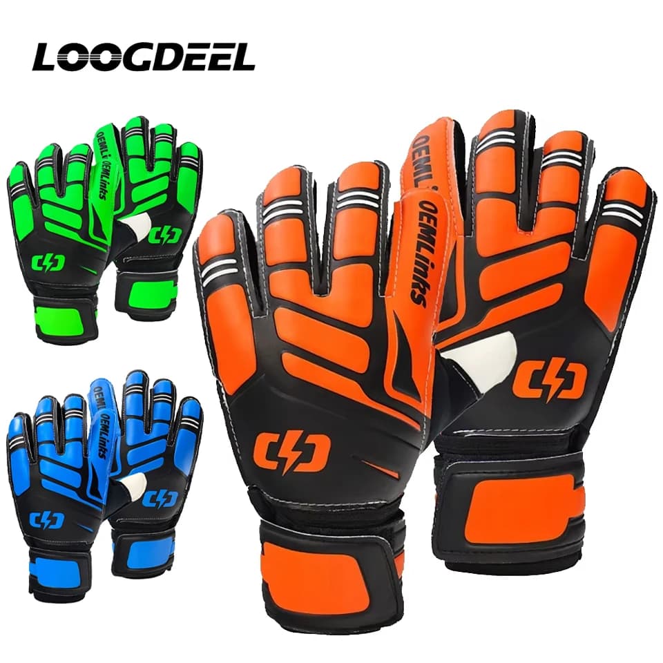 Loogdeel 1 paio di guanti da portiere traspiranti, resistenti all'usura, comodi guanti da allenamento per il calcio, guanti da calcio in lattice spesso