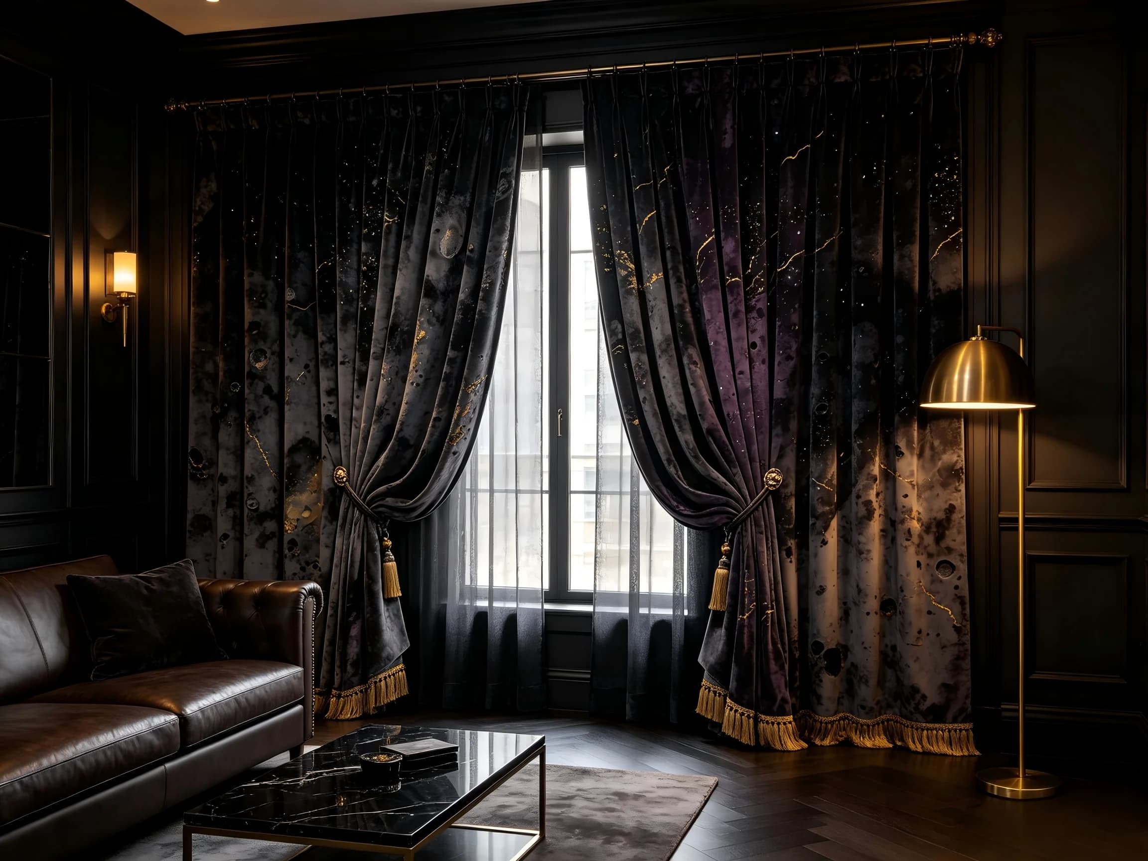 200170 Light blocking curtains, living room balconies, transparent but not transparent, gauze curtains, European style decorat