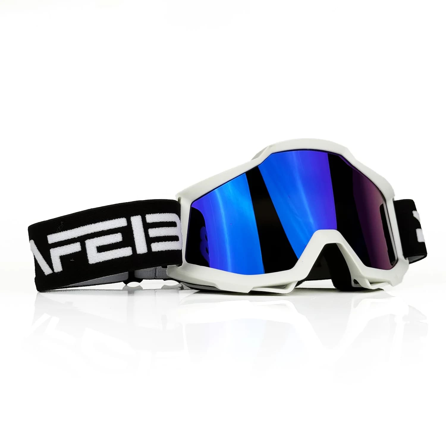 1 piece of unisex black motorcycle glasses for PC - UV400 anti-fog, shock resistant for cross helmet