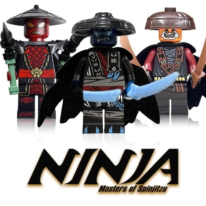 Supporto per Esposizione di Mattoncini Magnetici per Costruzioni, Compatibile con i Principali Marchi, per Figure Ninja Portatili e Set da 5 Personaggi