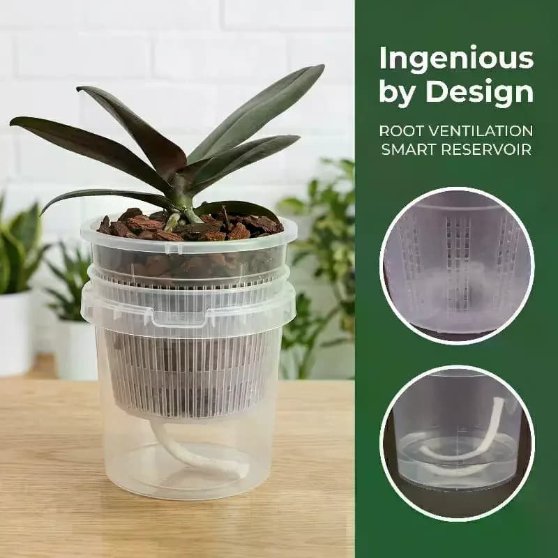 Nursery Pots With Holes Self Watering Flowerpot Double-Layer Pots For Plants Garden Automatic Absorbing Water Root Control Pots