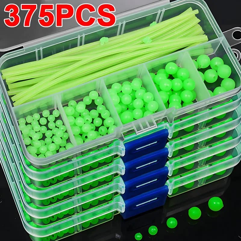 150/375 pieces night light fishing beads soft worms fly fishing bait in sea floating sea fishing equipment fishing accessories