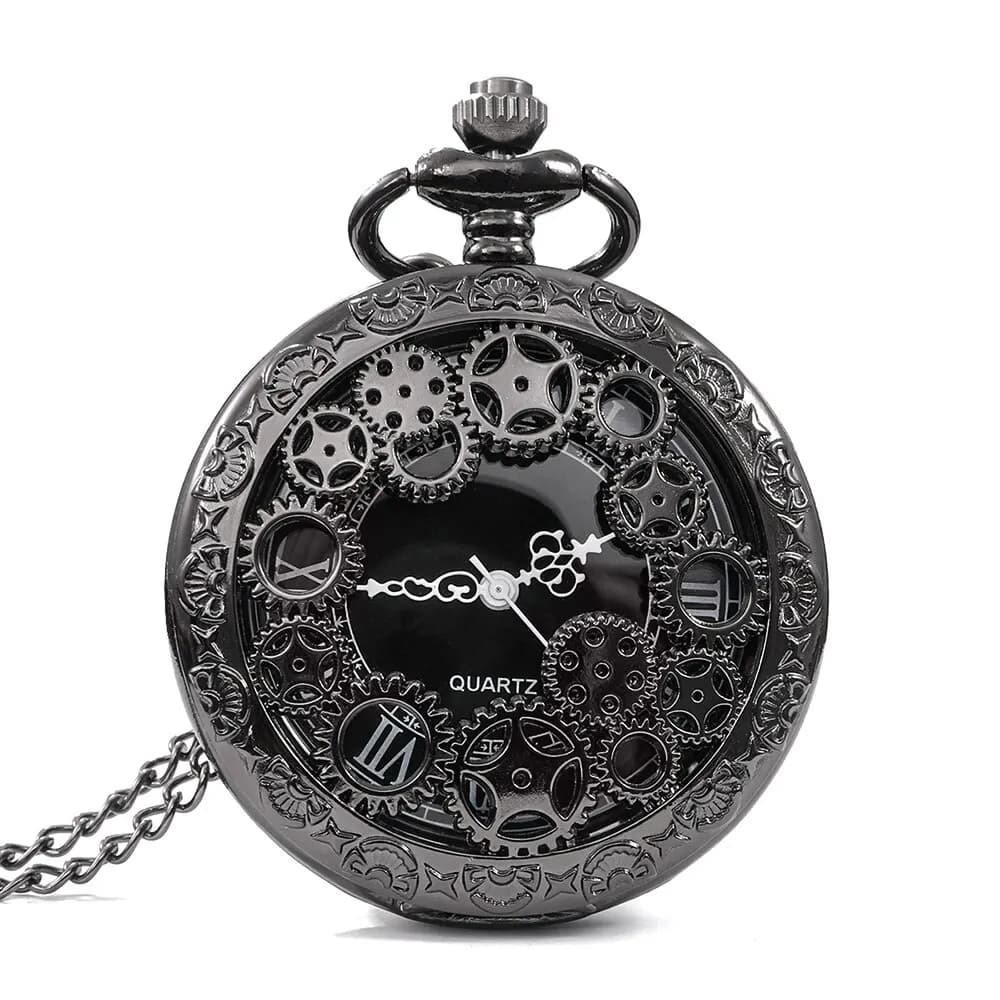 Steampunk rame Vintage Hollow Gear Hollow orologio da tasca al quarzo collana ciondolo orologio catena uomo donna con catena regali