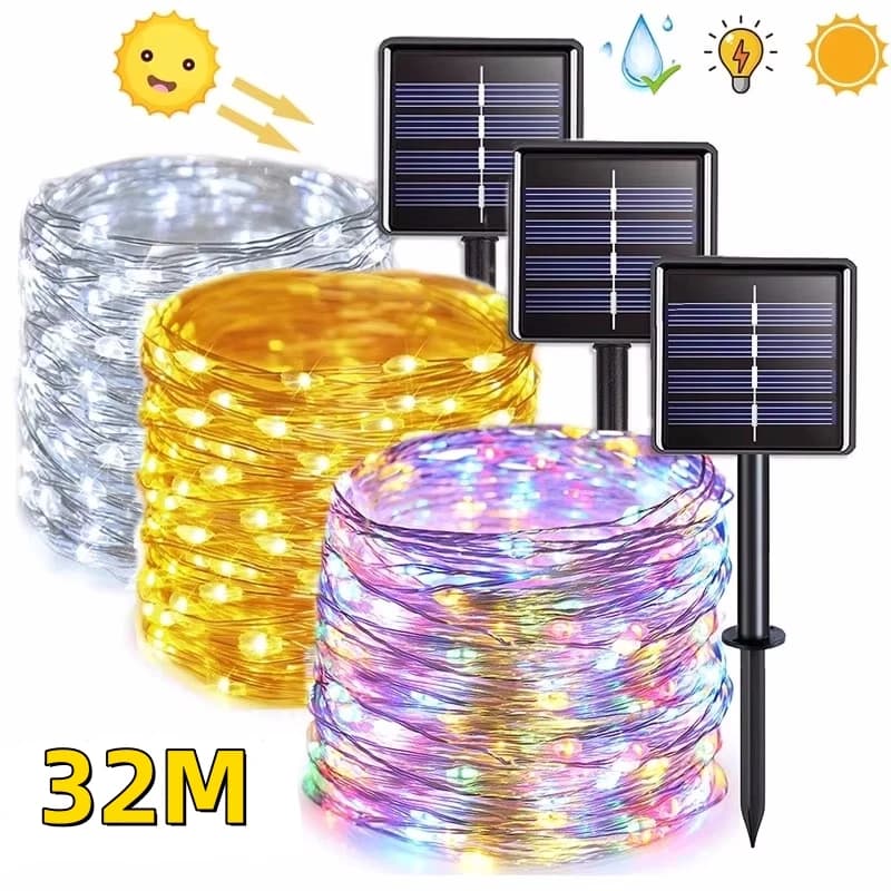 32M 300Led Esterno Impermeabile Luce Solare A Led Ghirlanda Esterna Lampada Ad Energia Solare Luci Da Giardino Festa Di Natale Decorazione del Giardino
